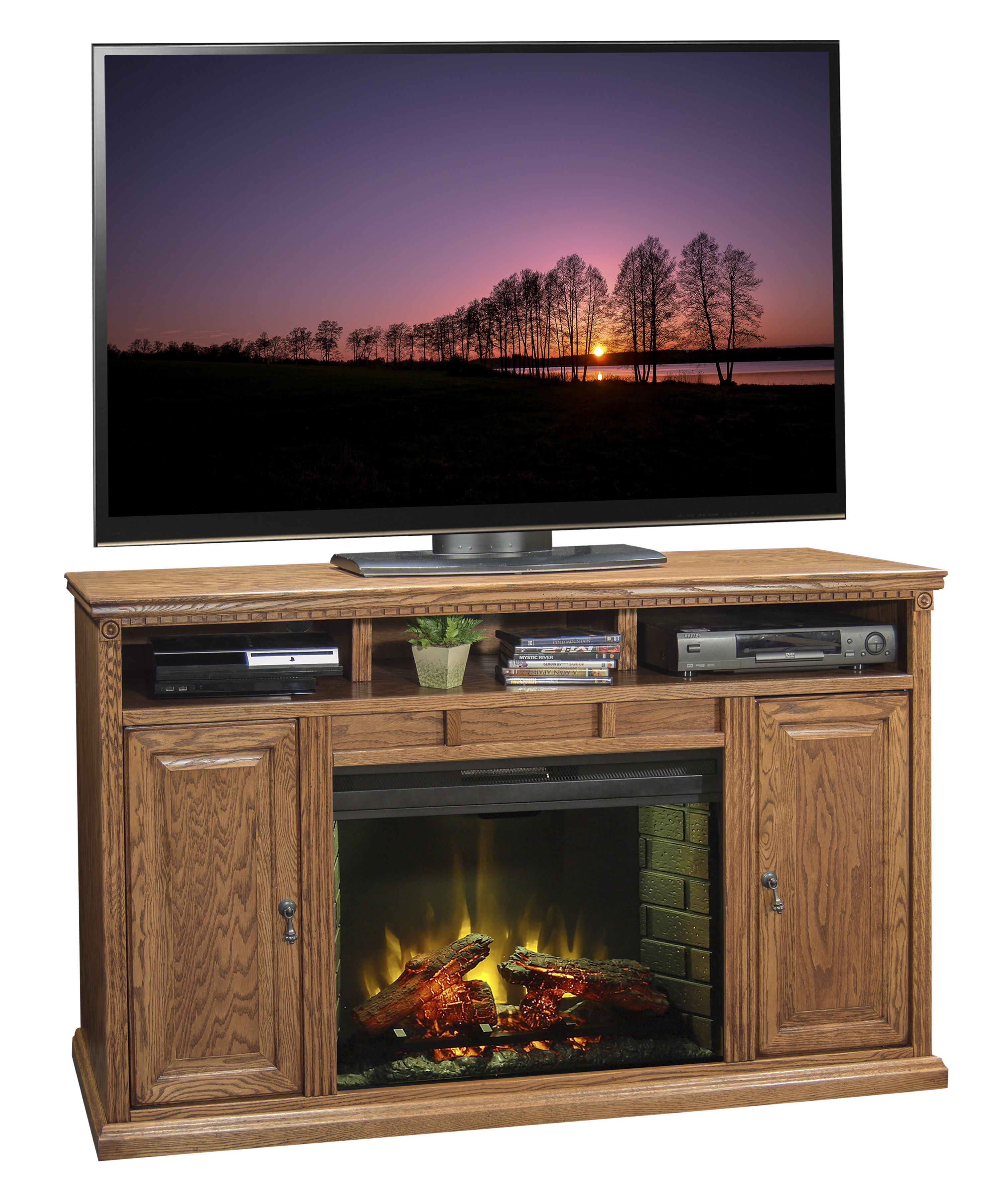 Legends Furniture Scottsdale 62" TV Stand with Fireplace